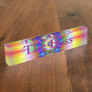 Button Flower Desk Nameplate