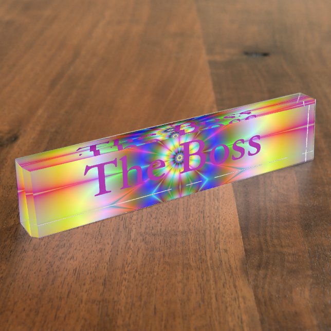 Button Flower Desk Nameplate (Side)