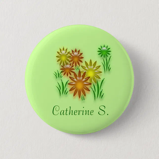 Button - Flower Name Tag (Front)