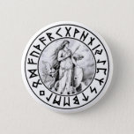 Button Freya Rune Shield at Zazzle