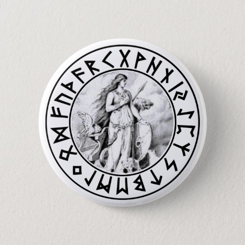 button Freya Rune Shield