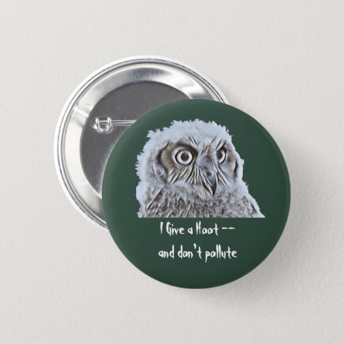 Button _ Give  a Hoot Owl Head