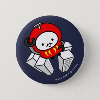 Button - Go! Daruma Robot!! by HIBARI at Zazzle