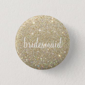 Button - Gold Glitter Fab Bridesmaid by Evented at Zazzle