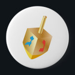 Button Hanukkah Festival Gold Wood Dreidel Hebrew<br><div class="desc">Hanukkah Festival of Lights. Dreidel a small four-sided spinning top with a Hebrew letter on each side, used by the Jews. Gold Spinning top isolated white background, symbol of Hanukkah Jewish Holiday - BUTTON. Hanukkah Jewish Holiday Trendy design, Multicolored lights Jewish Holiday festive illustration for Home, Office & School, Accessories,...</div>