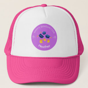 Button - Happy Graduation Personalize - Add name Trucker Hat