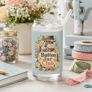 Button Jar Club Cottagecore Sewing Collage Can Glass