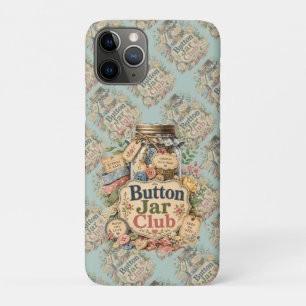 Button Jar Club Cottagecore Sewing Collage iPhone 11 Pro Case