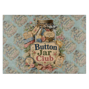 Button Jar Club Cottagecore Sewing Collage Cutting Board