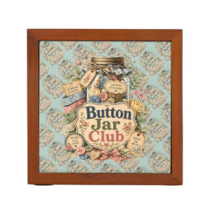 Button Jar Club Cottagecore Sewing Collage Desk Organizer