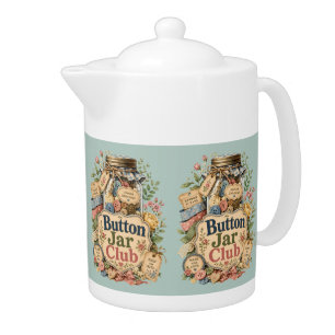 Button Jar Club Cottagecore Sewing Collage Teapot