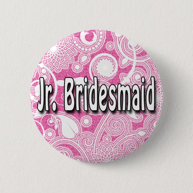 Button:  Jr. Bridesmaid Pinback Button (Front)