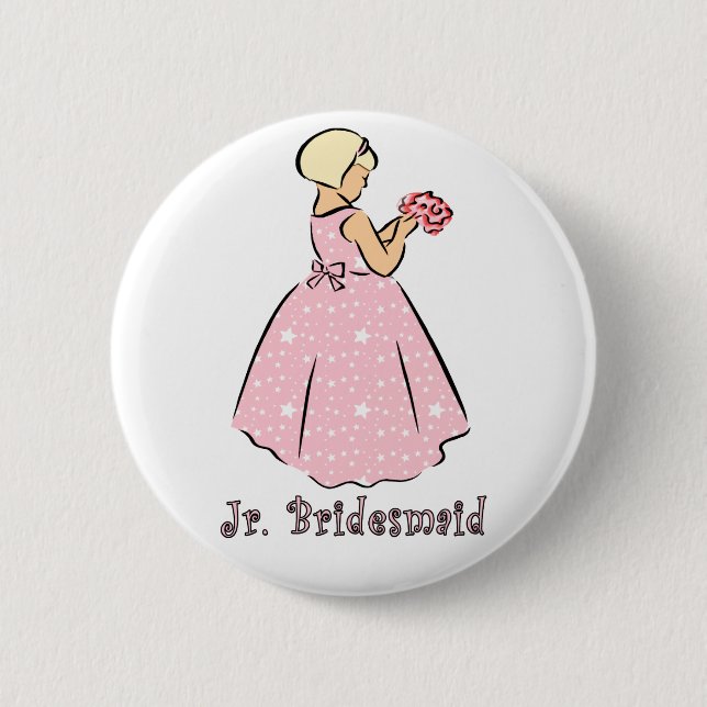 Button: Jr Bridesmaid Pinback Button (Front)