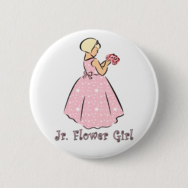 Button: Jr. Flower Girl in Pink Button (Front)