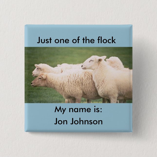Button -  Just one of the Flock, and Name (Front)