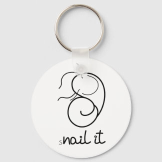 Button Key Ring. CUTE FUNNY SNAIL. Nail it Keychain