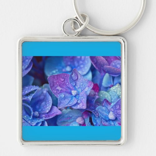 Button keychain Hydrangea