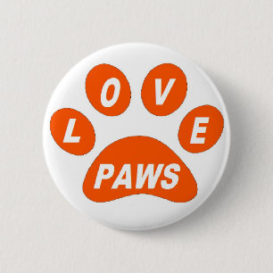 Button Love Paws on Paws Orange