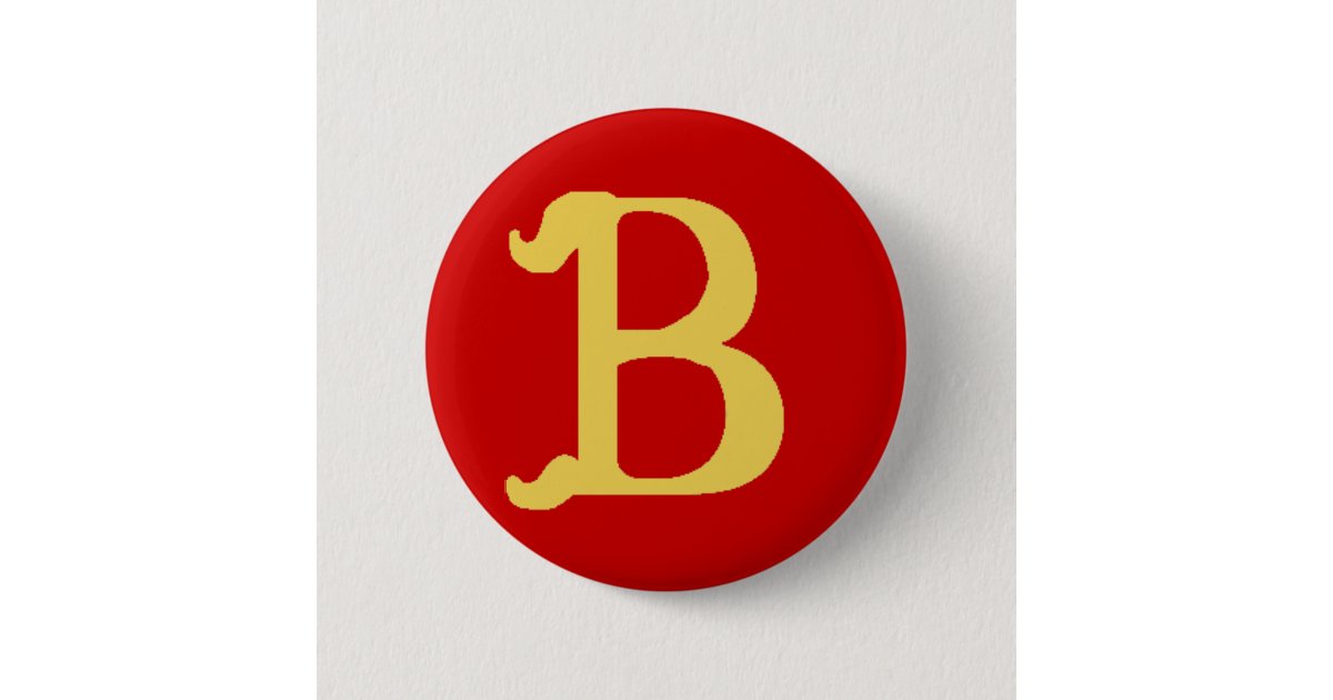Button Monogrammed with the Letter B | Zazzle