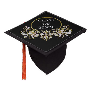 Button Ornament gold silver + your ideas Graduation Cap Topper
