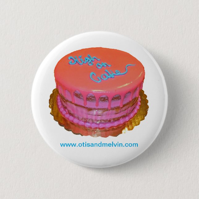 Button, Otis and Melvin, "High on Cake" cake Button (Front)