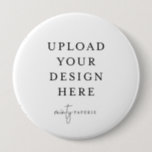 Button Pin 4" - Large<br><div class="desc">Customize your button pin design in Templett. After you are done editing,  download your file in a JPG format (don't forget to turn on the bleed option). Upload your design here by clicking on the blue "Personalize" button.</div>