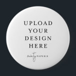 Button Pin 4" - Large<br><div class="desc">Customize your button pin design in Templett. After you are done editing, download your file in a JPG format (don't forget to turn on the bleed option). Upload your design here by clicking on the blue "Personalize" button.</div>
