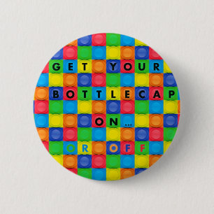 Button/Pin with Fun Bottlecap Design Button