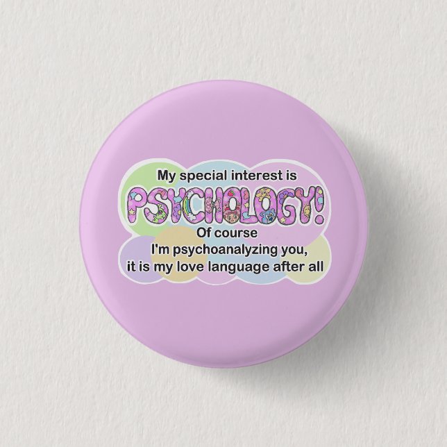Button, Psychology Love Language (ADHD, Autistic) Button (Front)