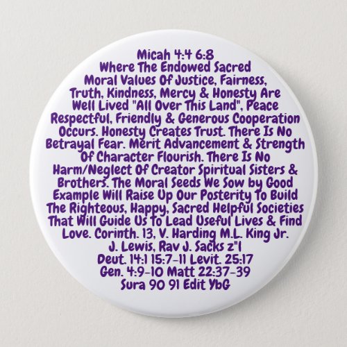 Button Reminder To Live Our Sacred Values 
