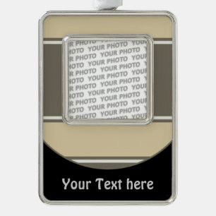 Button RETRO STRIPES + your photo & text Ornament
