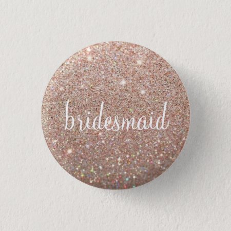 Button - Rose Gold Glitter Fab Bridesmaid