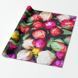 BUTTON ROSES WRAPPING PAPER