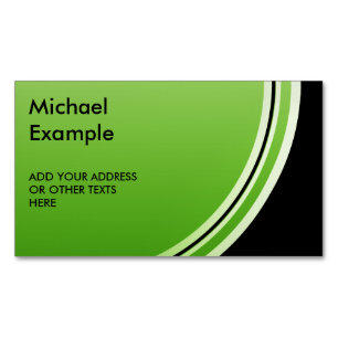 Button round green gradients + your backg. & text business card magnet