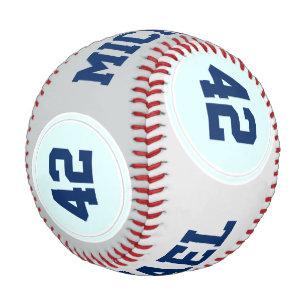 BUTTON ROUND stripes blue white + your text Baseball