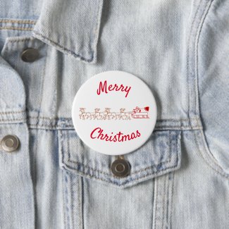 Button - Santa and Reindeer Greetings