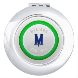 Button Shield - Green Compact Mirror