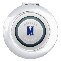 Button Shield - Grey Compact Mirror