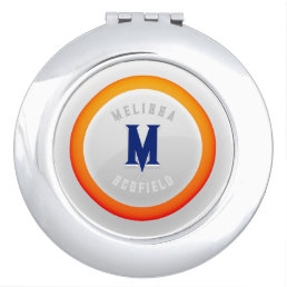 Button Shield - Orange Compact Mirror