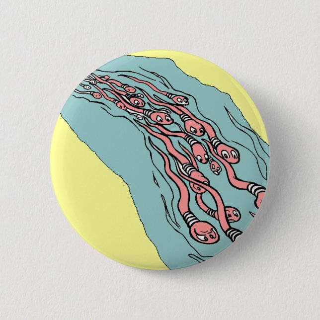 button, sperm, men pinback button (Front)