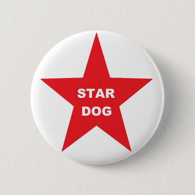Button Star Dog on Red Star (Front)