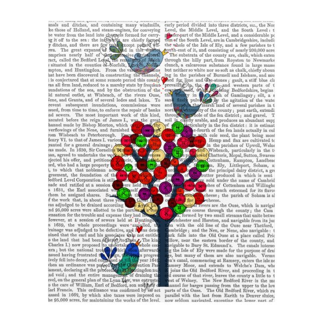 Button Tree and Birds Blue Acrylic Print (Front)