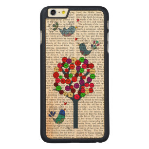 Button Tree and Birds Blue Carved Maple iPhone 6 Plus Slim Case