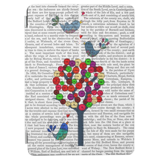 Button Tree and Birds Blue iPad Air Cover (Front)