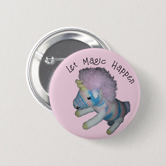 Button - Unicorn Magic on Pink (Front & Back)