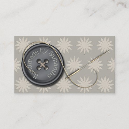 Button Up Sewing Needle And Thread Business Card