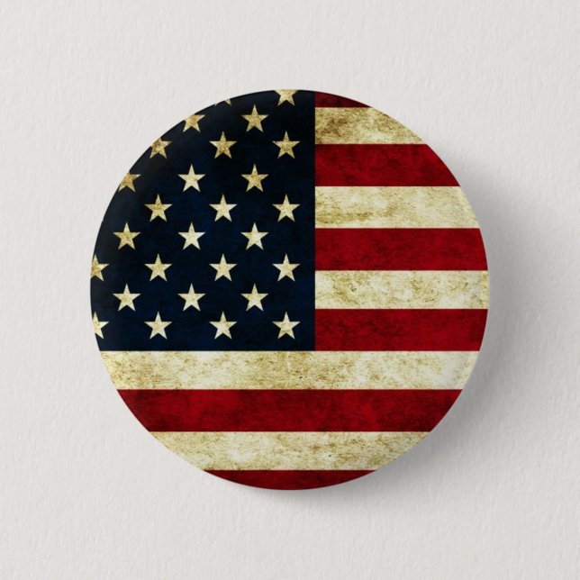 button, usa, flag pinback button (Front)