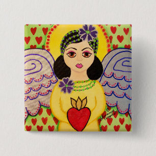 Button with an angel (folk art)