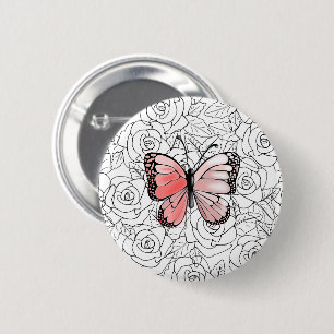Button with Butterfly