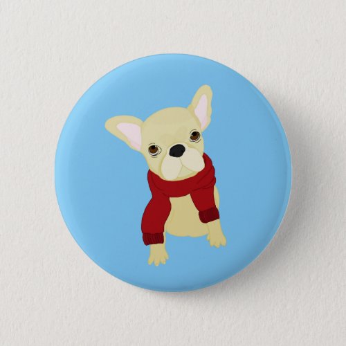 Button with cute French Bulldog Puppy design